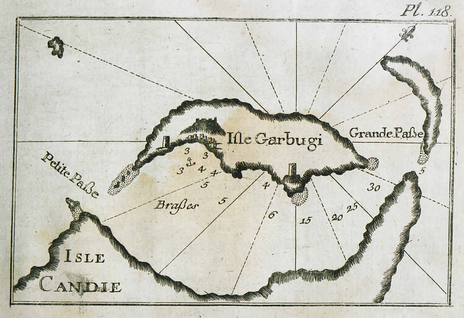Χάρτης της νήσου Γραμβούσας στην Κρήτη